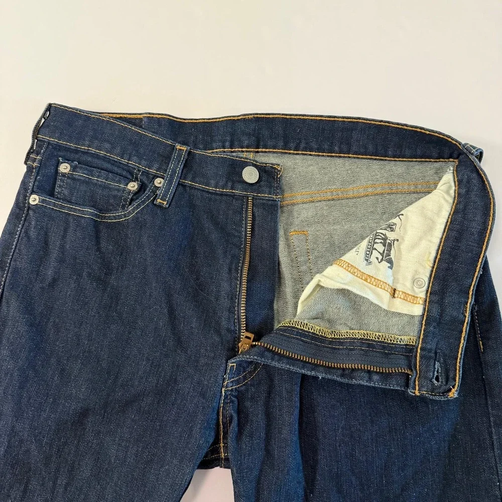 Levis 513 Slim Straight Jeans Mens 33x32 Dark Indigo Blue Denim Pants